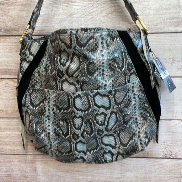 NEW WITH TAGS AIMEE KESTENBERG NIGHT IS YOUNG LEATHER HOBO BAG IN PYTHON PRINT - Picture 8 of 9